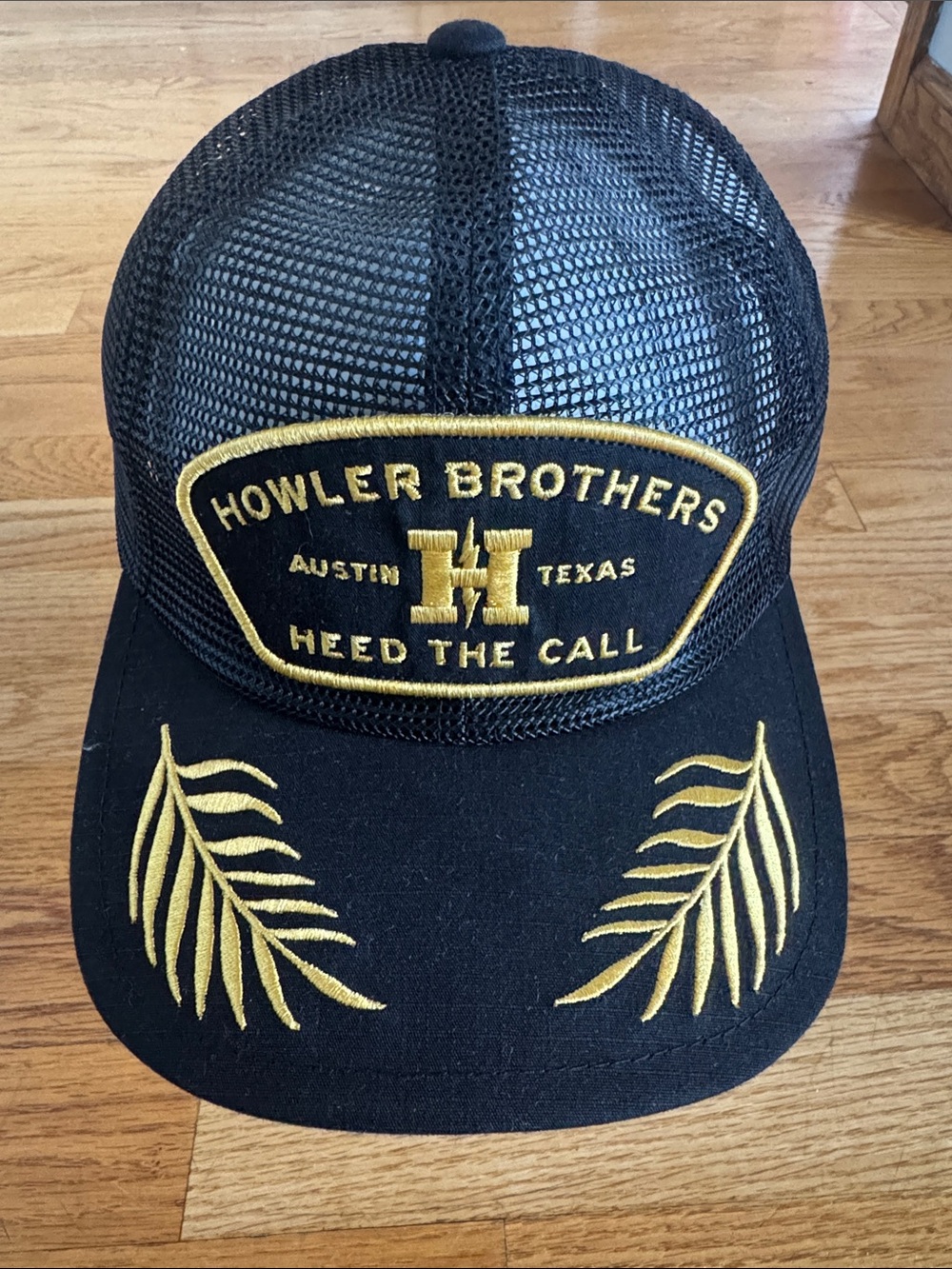 Howler Brothers Black Hat with Gold Embroidered on bill  SnapBack